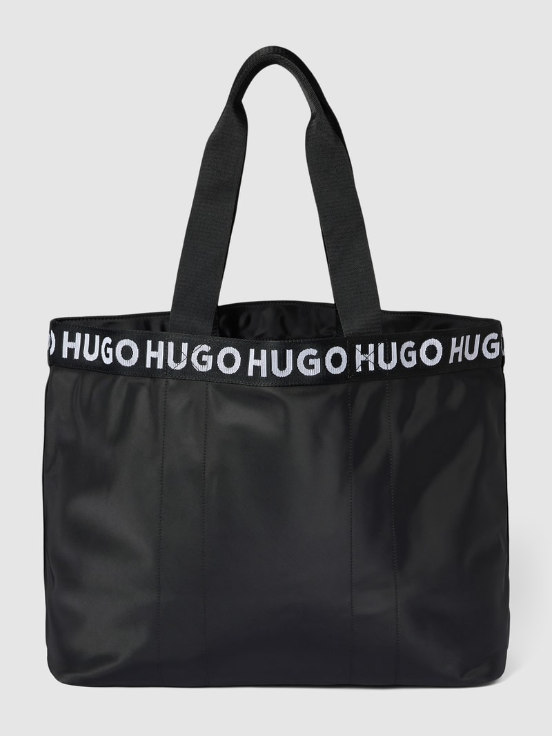 Tote Bag mit Logo-Details Modell 'Becky' in schwarz