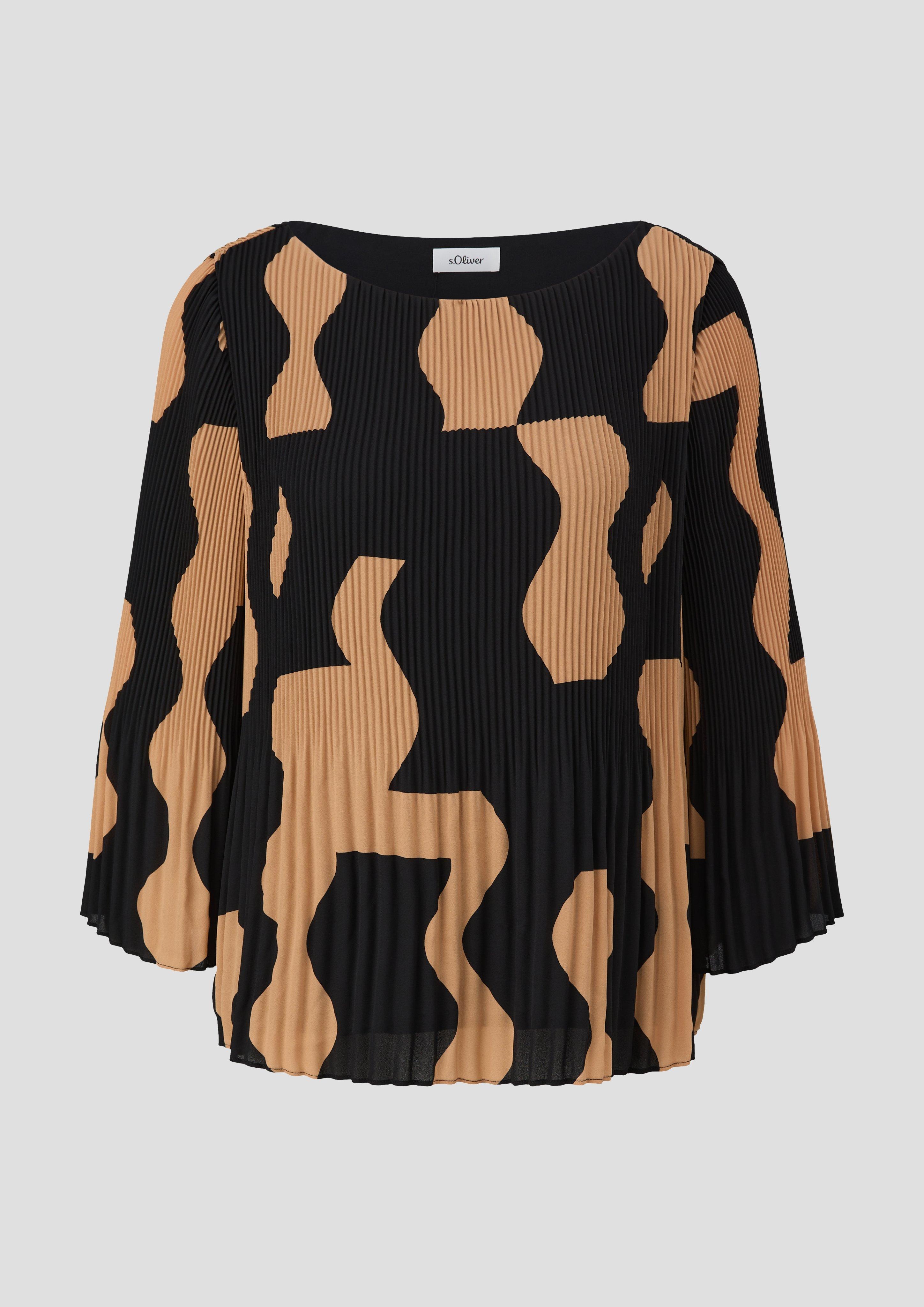 Plissée-Bluse aus Crêpe  2137969-99A4