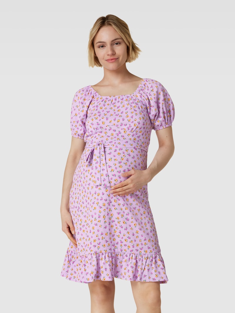 Umstands-Minikleid mit floralem Allover-Muster in flieder