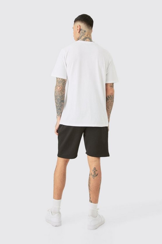 Tall T-Shirt mit Pour Homme Print & Shorts
