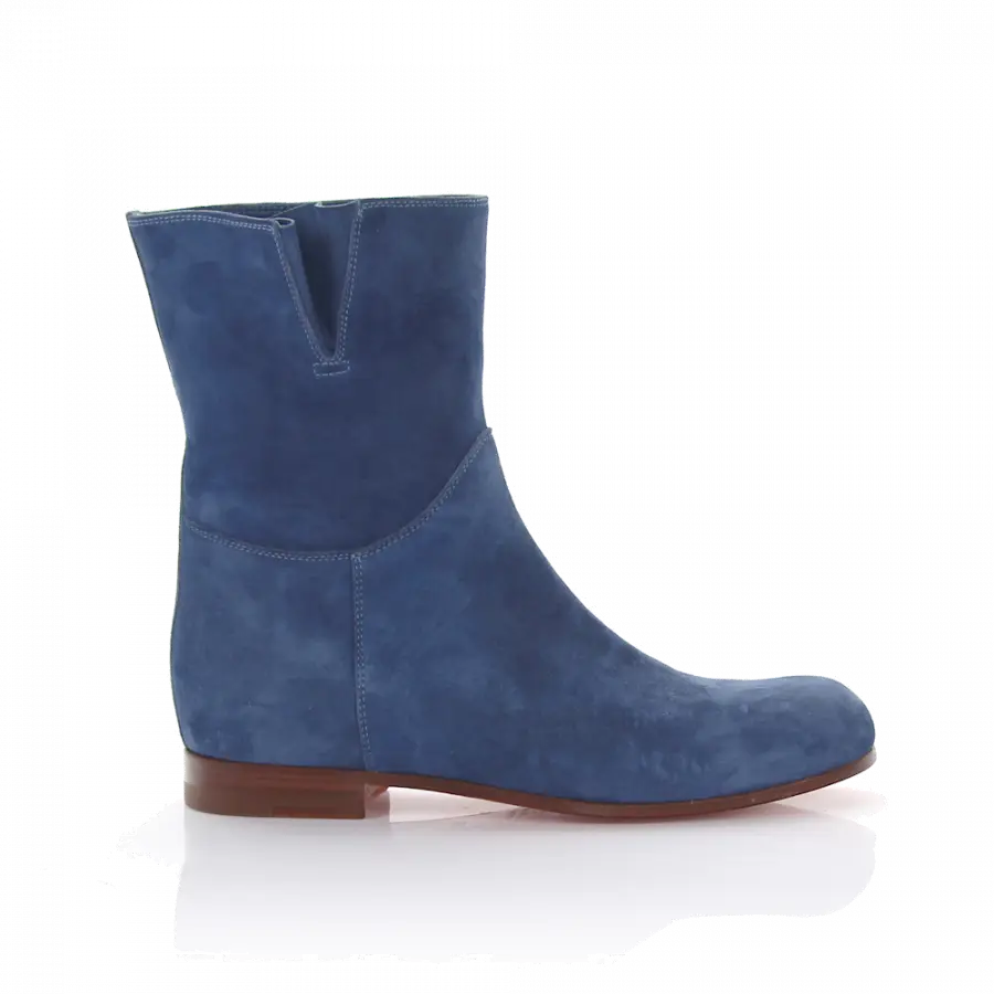 Santoni - Stiefel Veloursleder blau - blau
