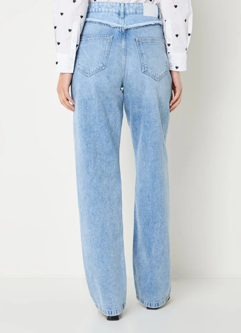 Jeans a gamba larga a vita alta Co'Couture Denim, lavaggio chiaro