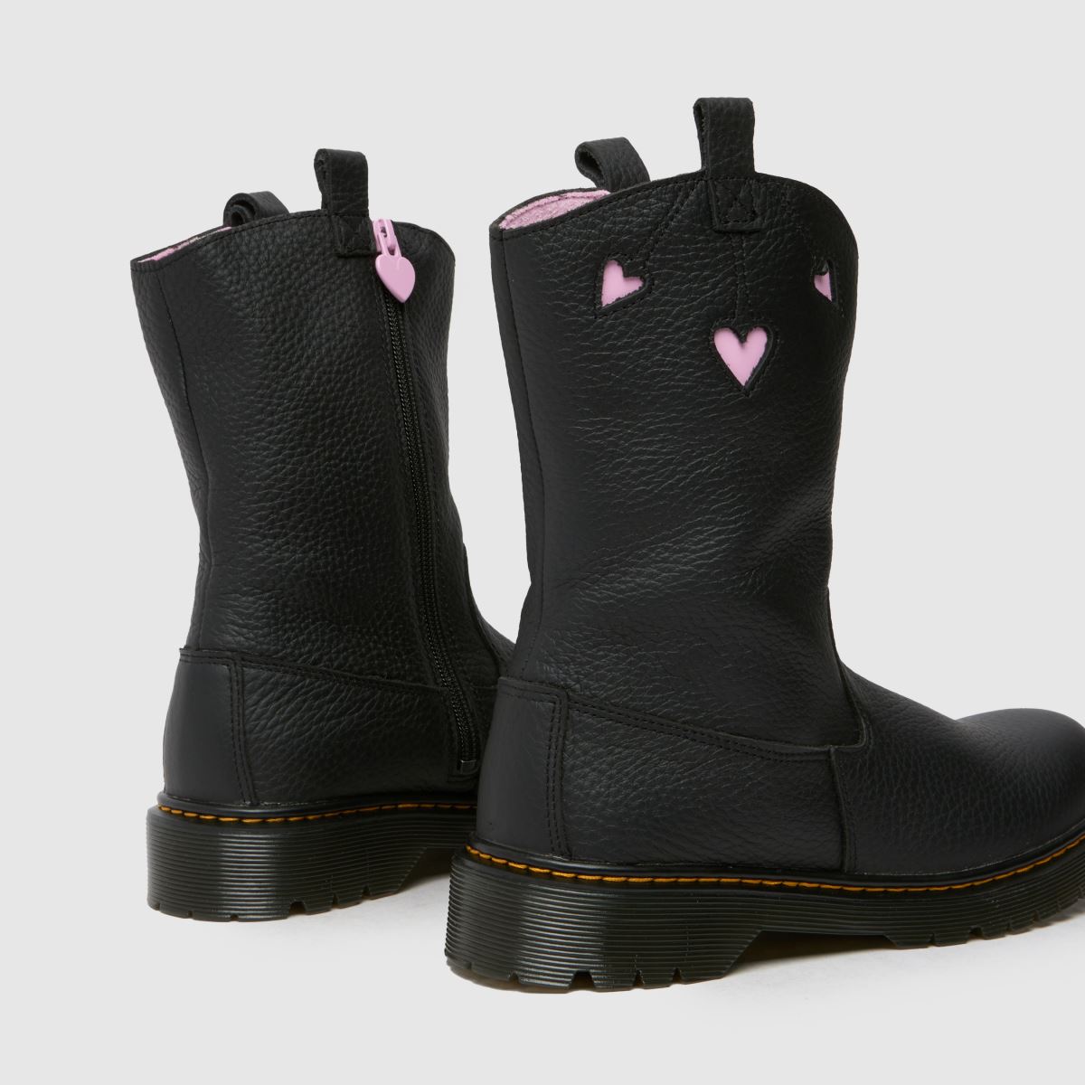 Dr Martens svarta Bex Heart pull-on flickstövlar för barn