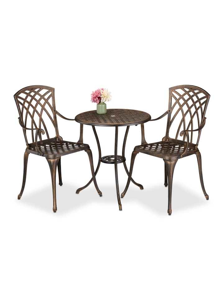 relaxdays 3-tlg. Gartenmöbel Set in Schwarz/ Bronze günstig kaufen onesize