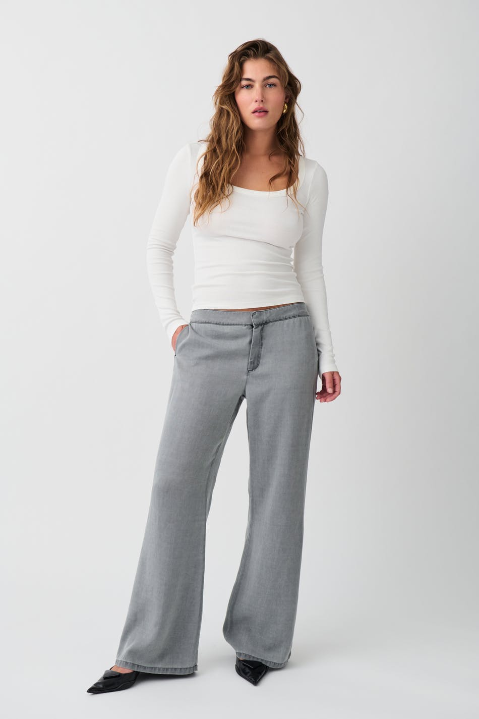 Fluid flare trousers