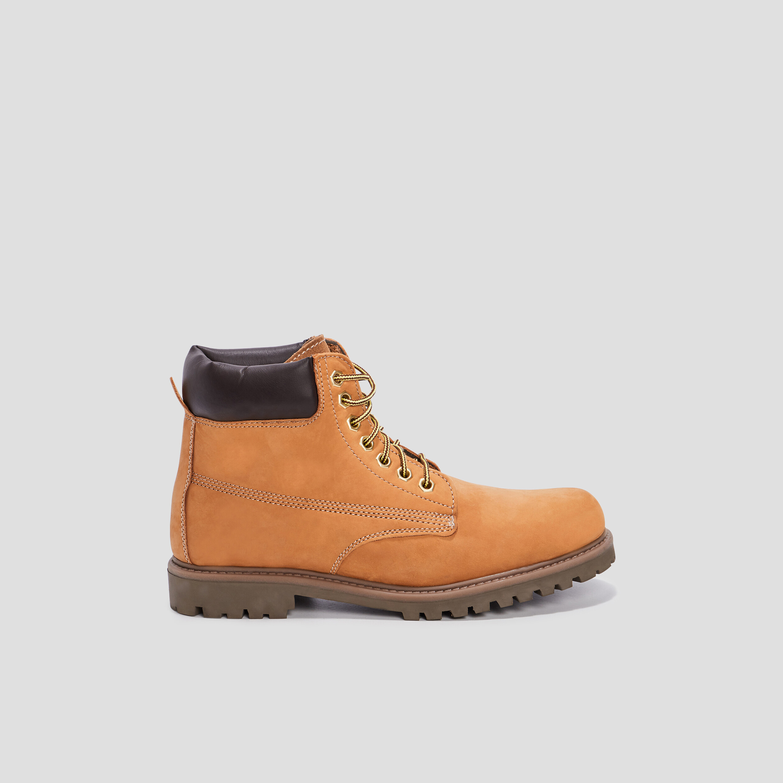 Bottines plates en cuir jaune homme | La Halle