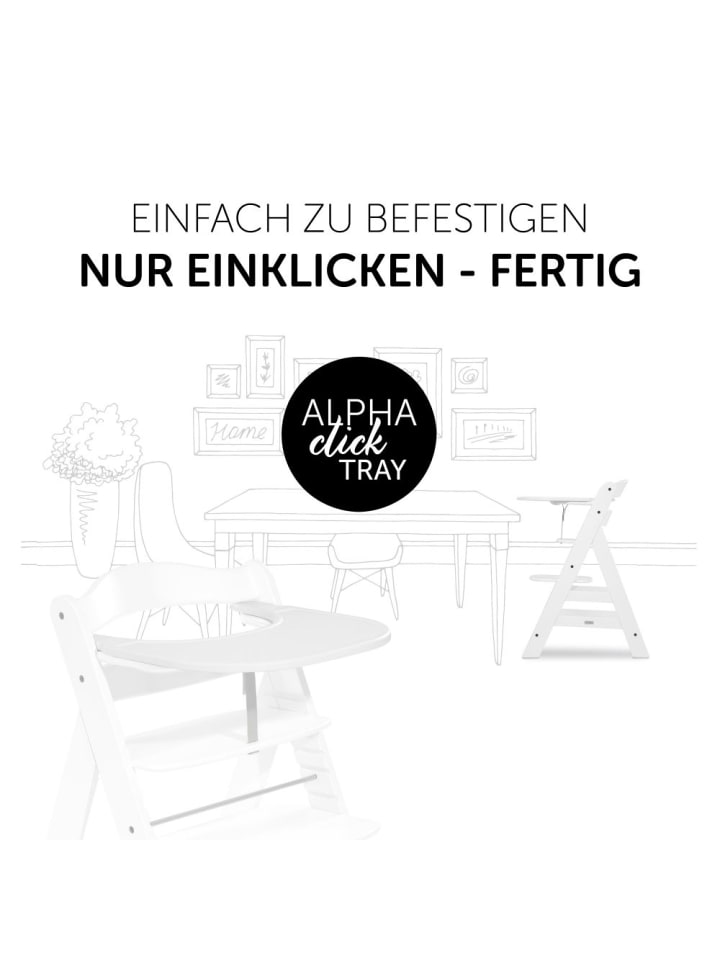 Hauck Essbrett und Tisch für Alpha Hochstuhl (Click Tray) in weiss günstig kaufen onesize