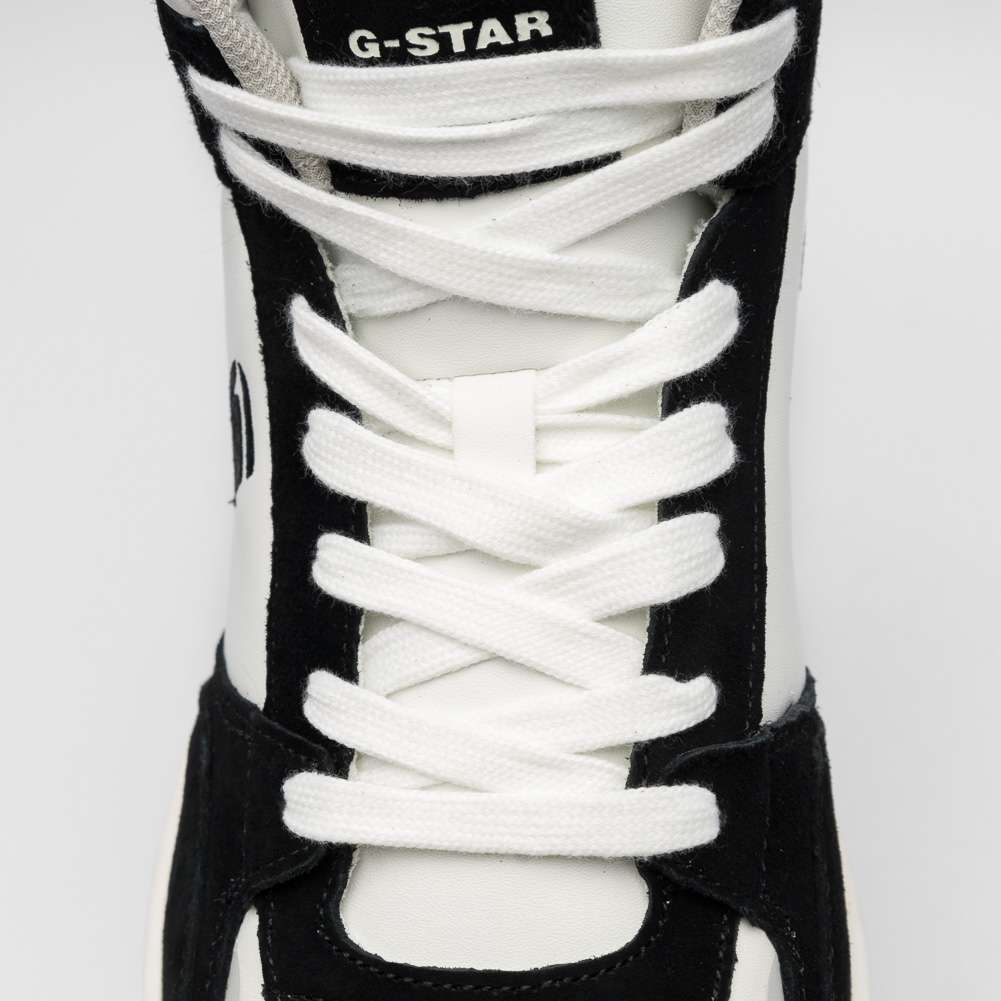 G-STAR RAW ATTACC Mid Basic Herren Leder Sneaker 2212 040711 WHT-BLK