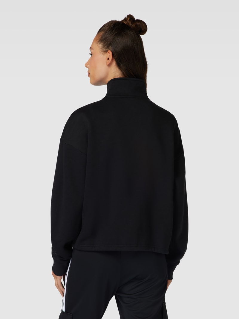Sweatjacke mit Label-Details in schwarz