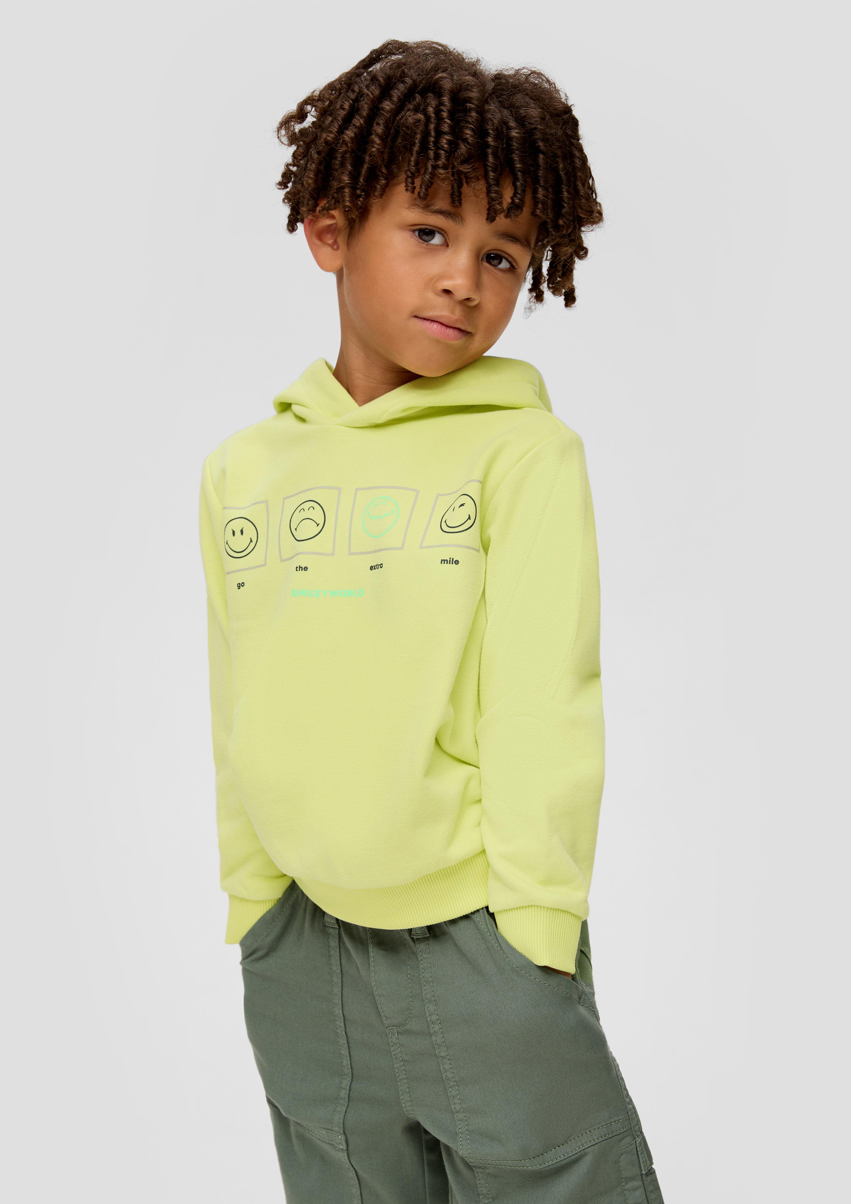 Smiley-Hoodie aus Baumwollmix  2143113-7017