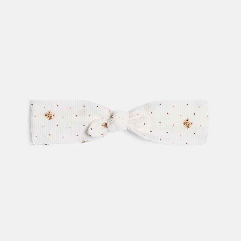 Headband en maille pois et chats bébé fille