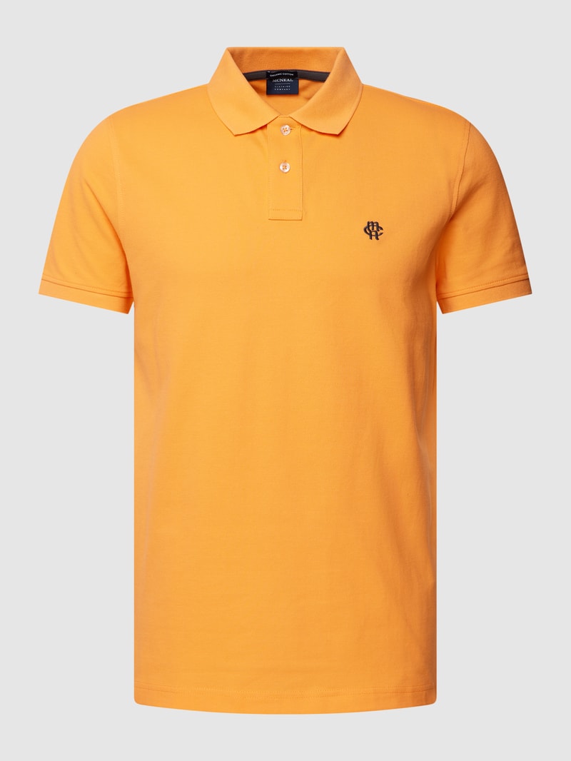 Poloshirt mit Logo-Stitching in lachs