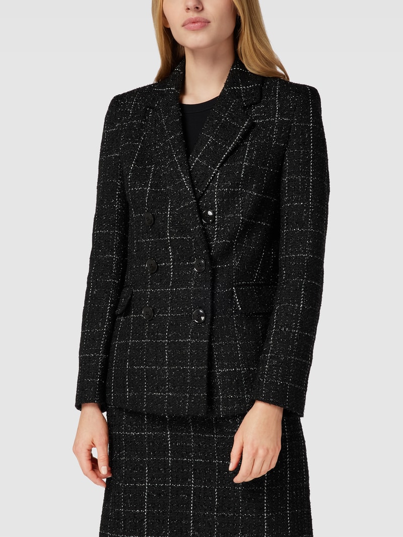 Blazer in Bouclé-Optik in schwarz