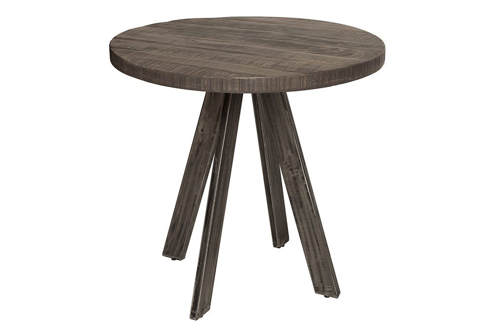 riess-ambiente Esstisch IRON CRAFT 80cm grau, Massivholz · Küchentisch · rund · 4cm Tischplatte · Industrial