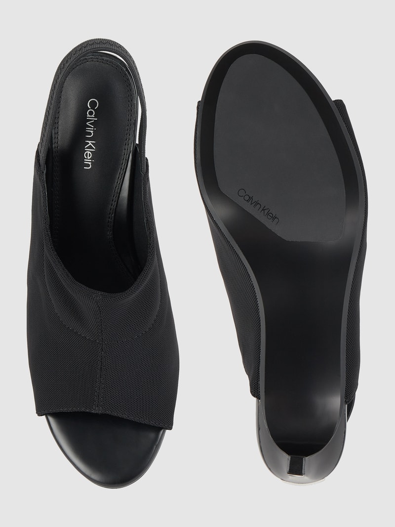 Sandalette aus Mesh in schwarz