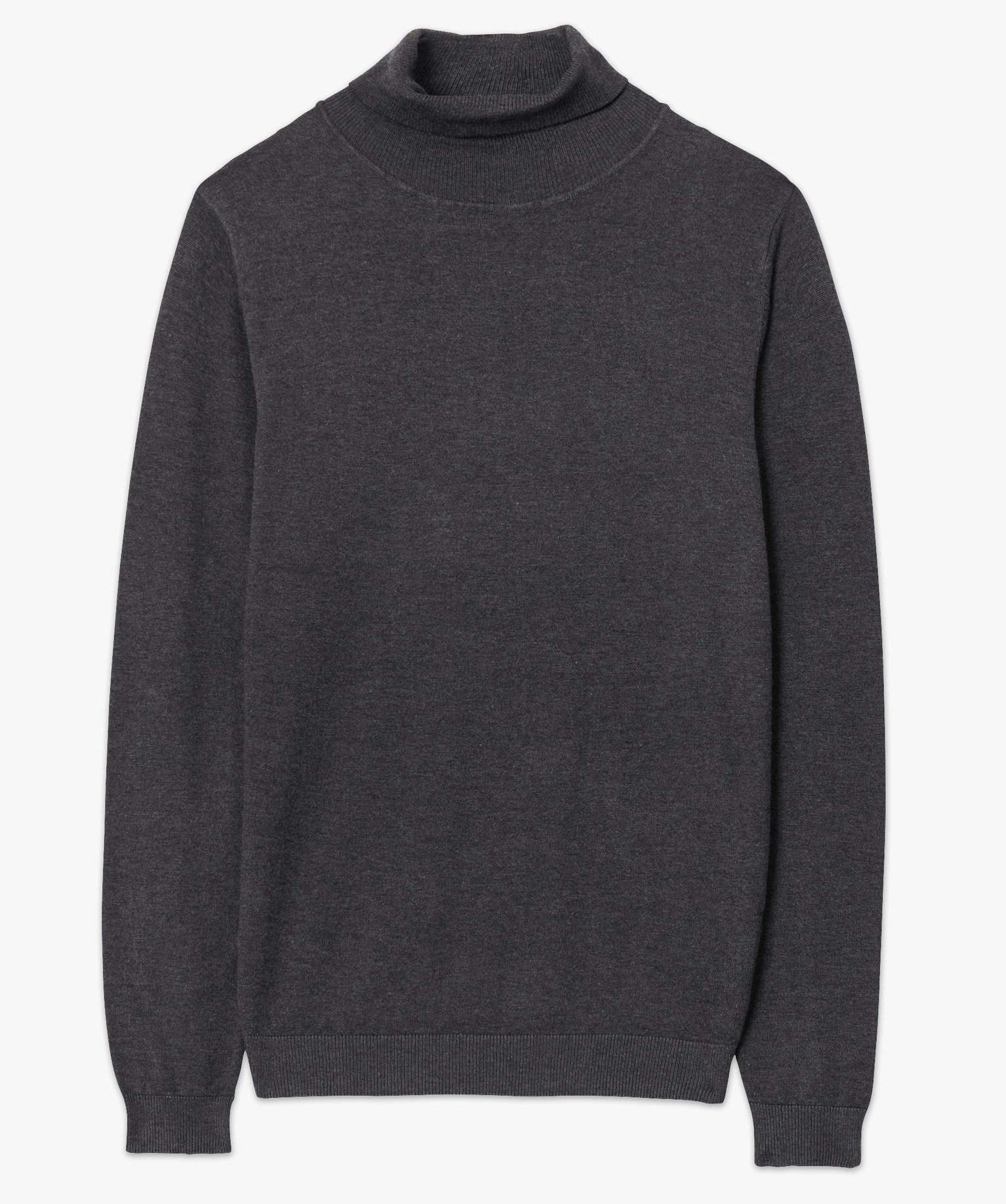 Pull à col roulé en maille fine homme gris | GEMO