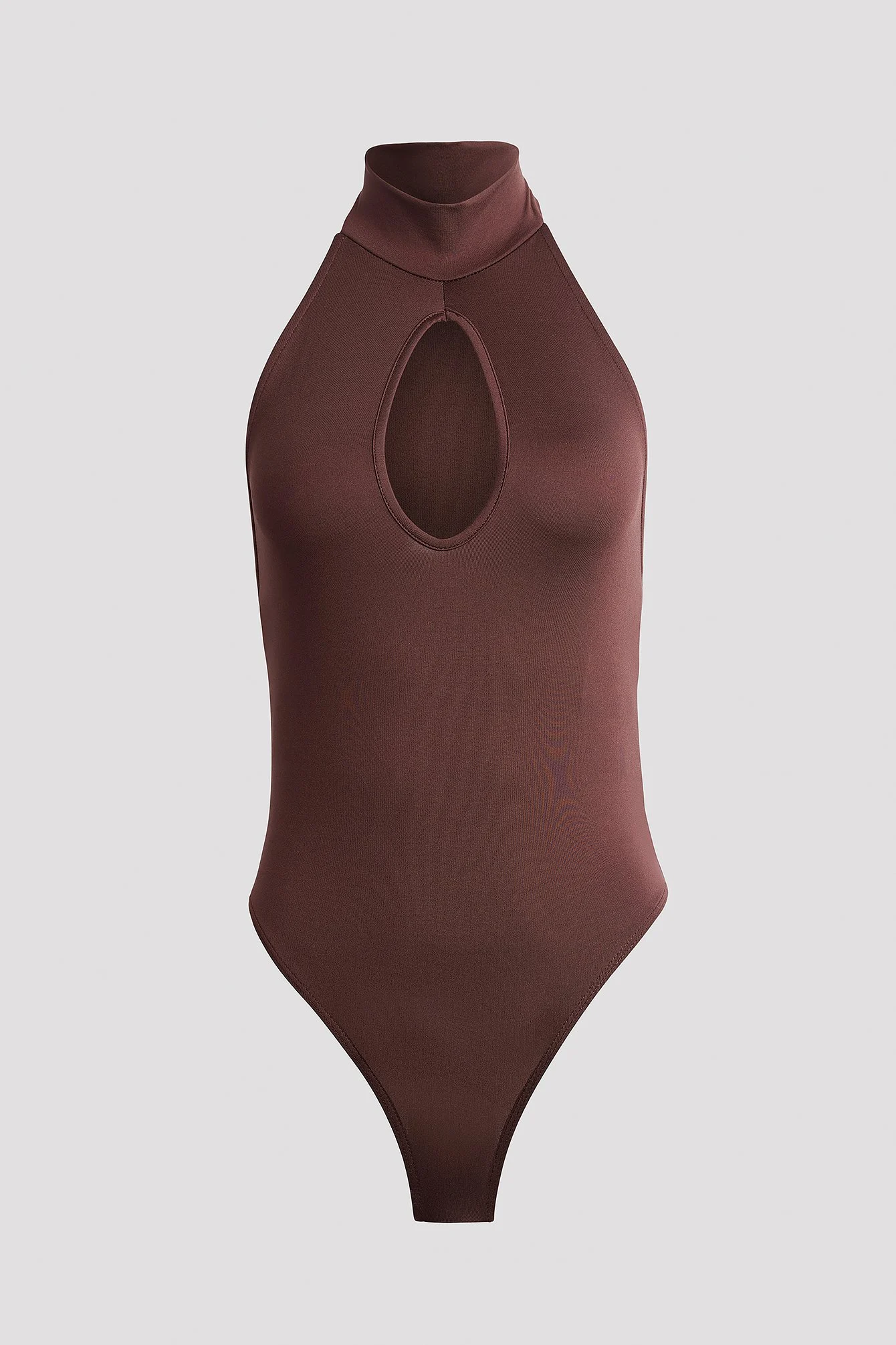 Hochgeschlossener Body mit Keyhole-Ausschnitt