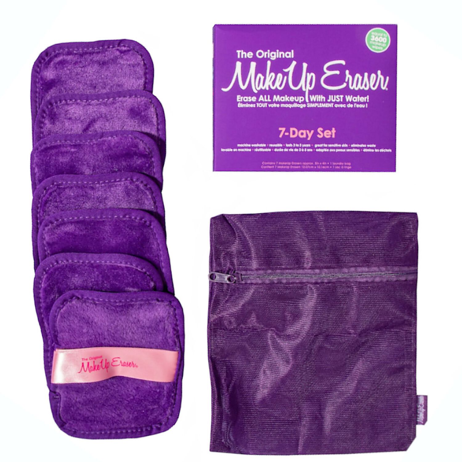 Make Up Eraser Queen Purple 7 Day Set Serviette Démaquillante Réutilisable x7