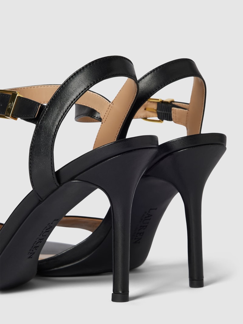 Sandaletten aus Leder Modell 'GWEN' in schwarz