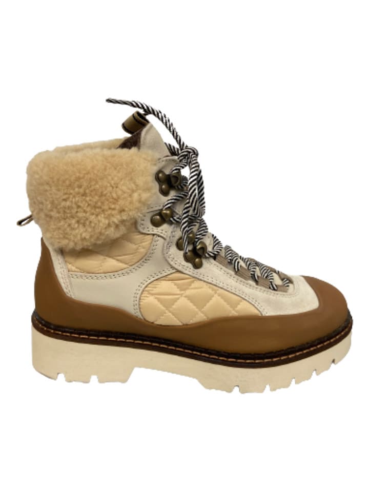 Scotch & Soda Leder-Boots in Braun/ Beige günstig kaufen