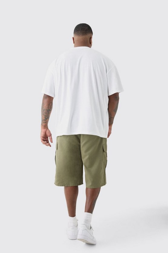 Plus lockere Cargo-Shorts mit elastischem Bund