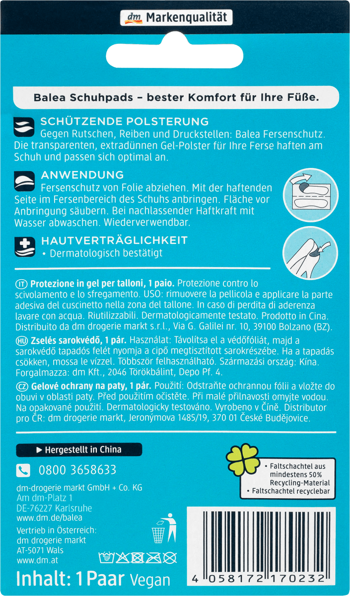 Druckstellenschutz Ferse Rückseite Gelpads, 2 St