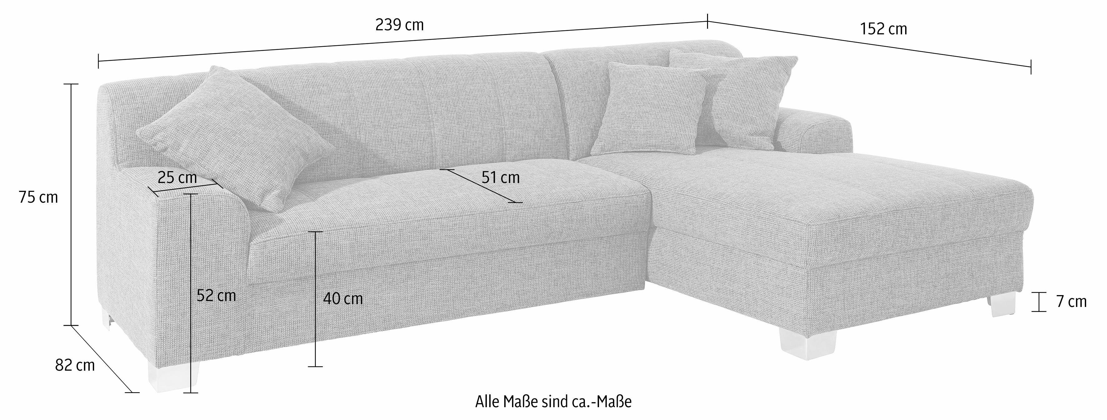 INOSIGN Ecksofa, wahlweise mit Bettfunktion