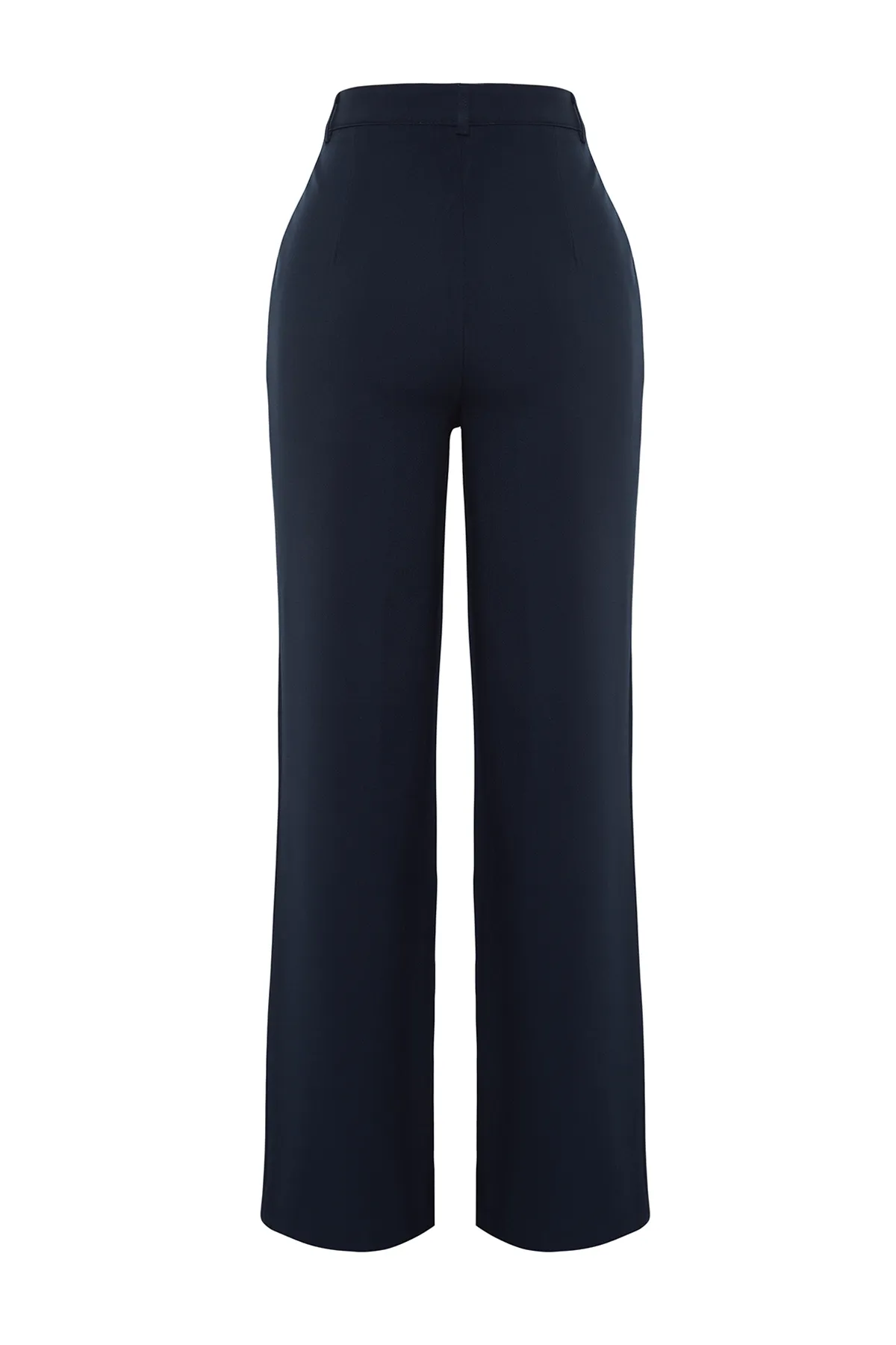 Trendyol Collection  Marineblaue Polyviscon-Webhose mit weitem Bein TWOSS24PL00080