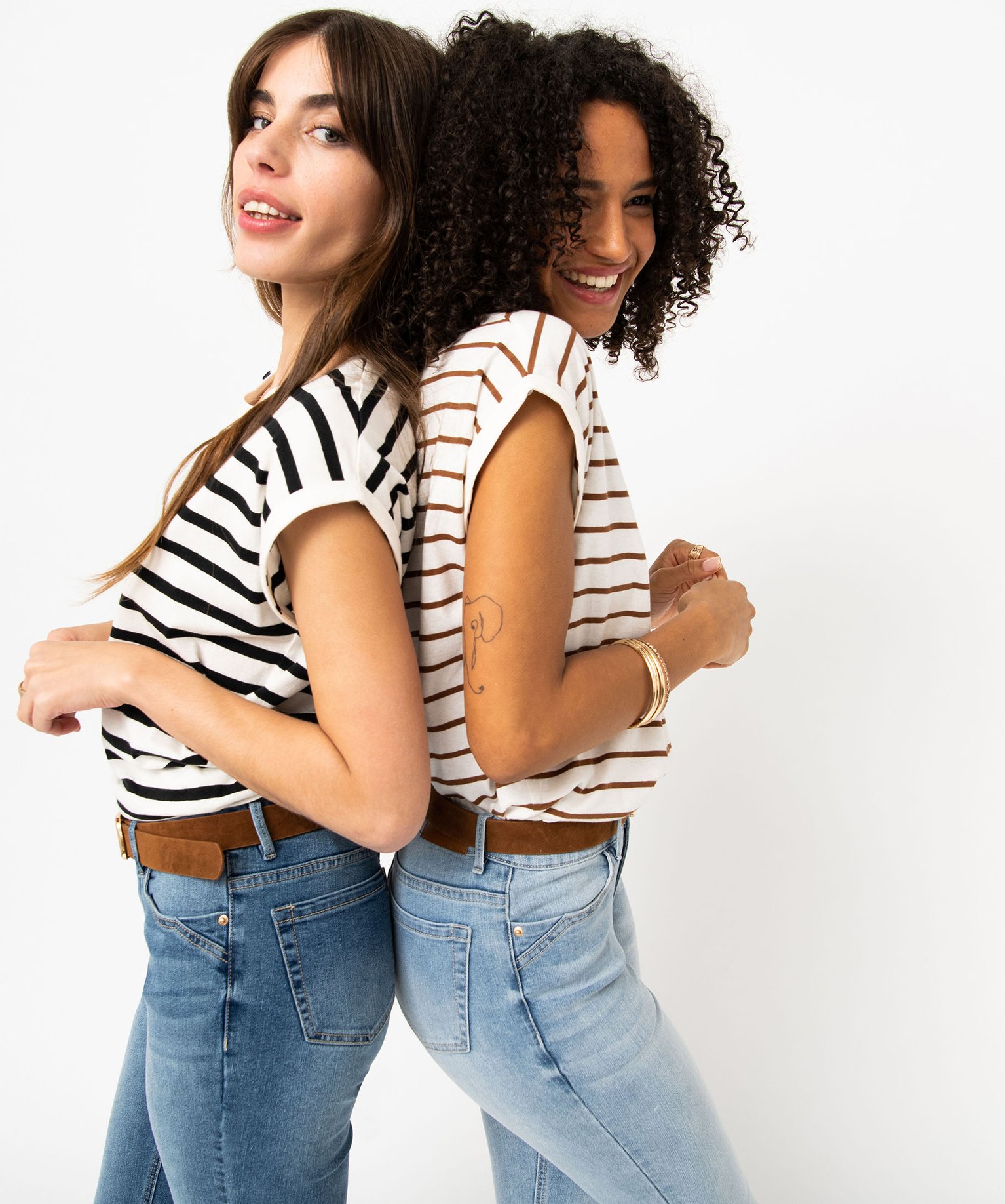 Tee-shirt femme rayé à manches ultra courtes raye | GEMO