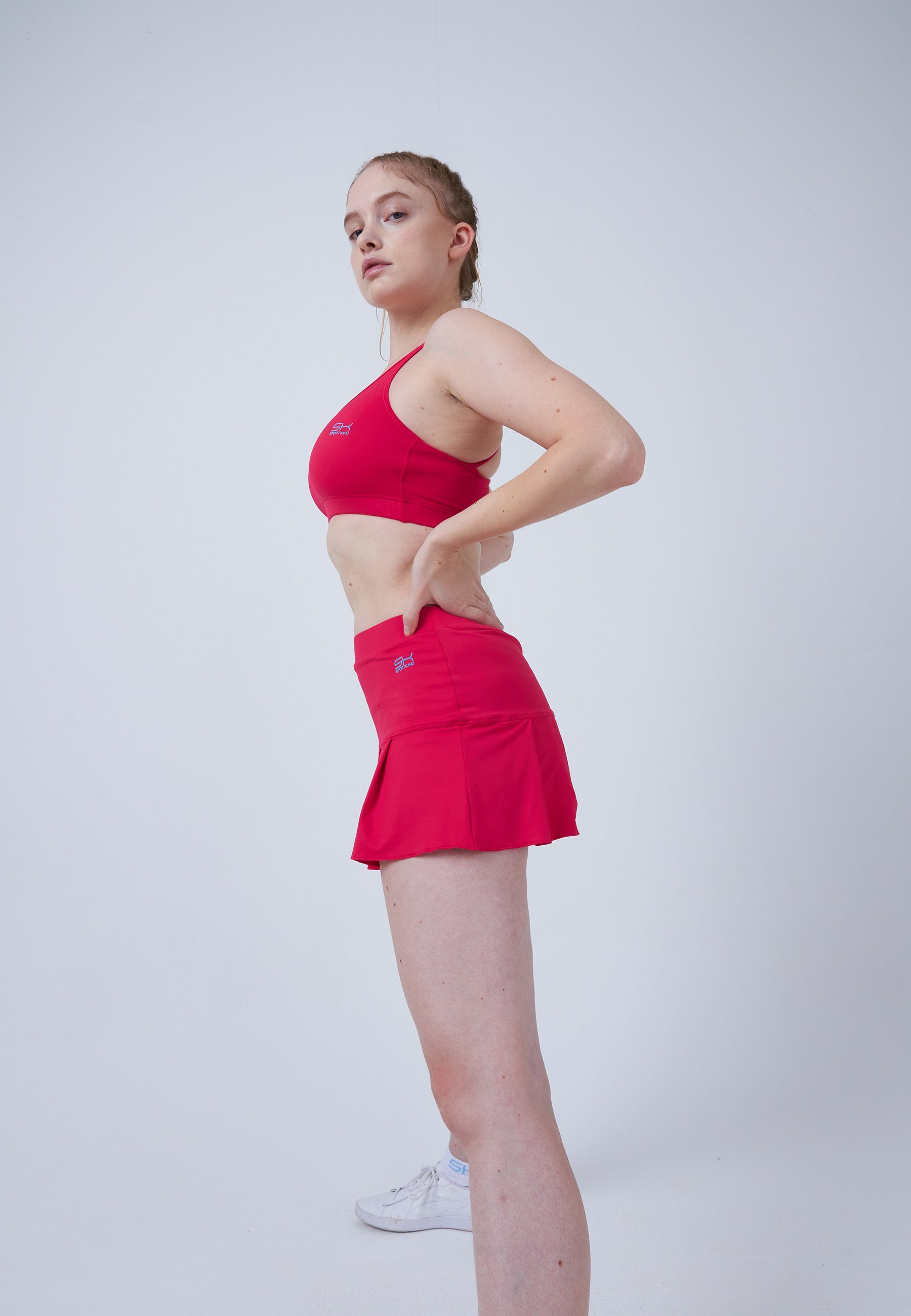 SPORTKIND Tennisrock Falten Tennis Skort Mädchen & Damen pink