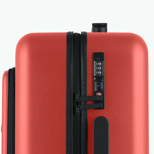 LHR 4-wheel hard-shell suitcase with plain orange pouch