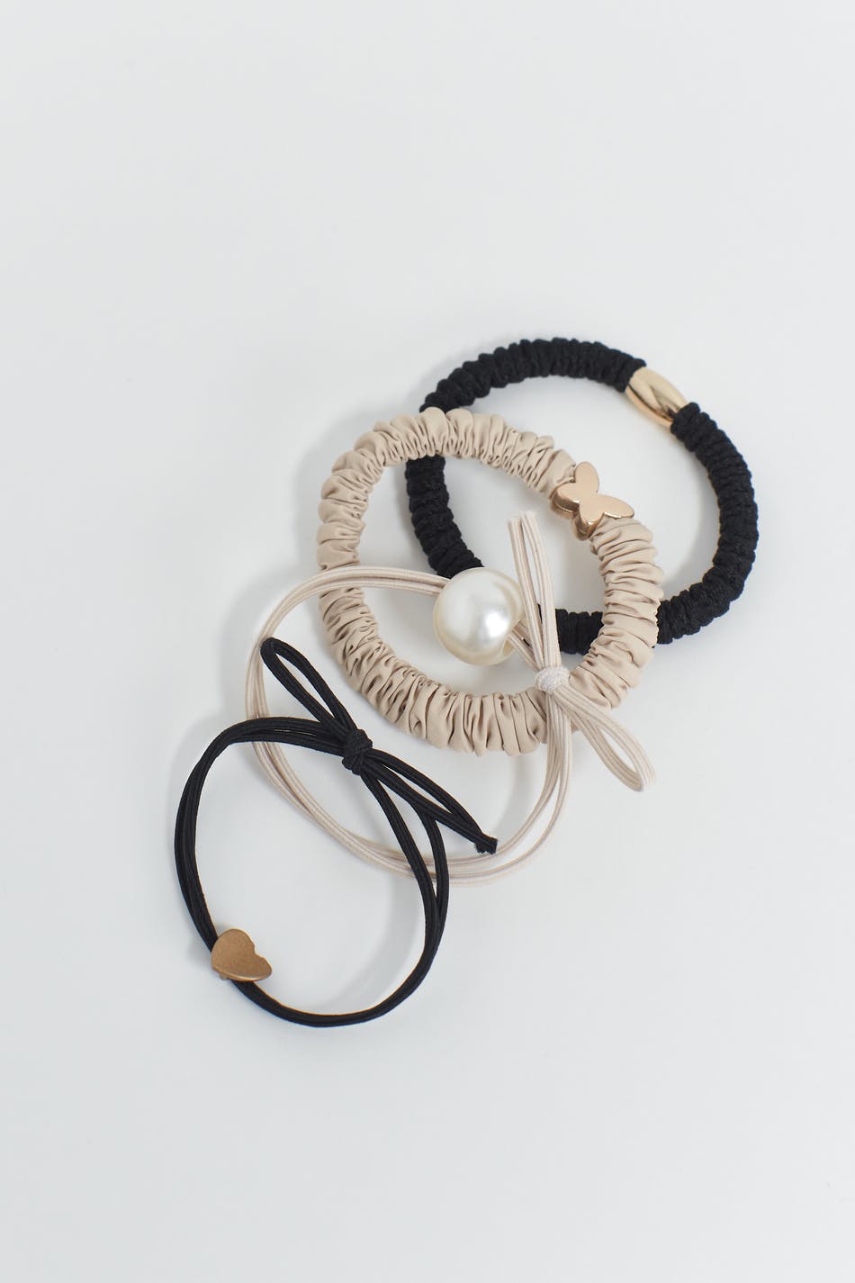 4-pack decorated hair ties