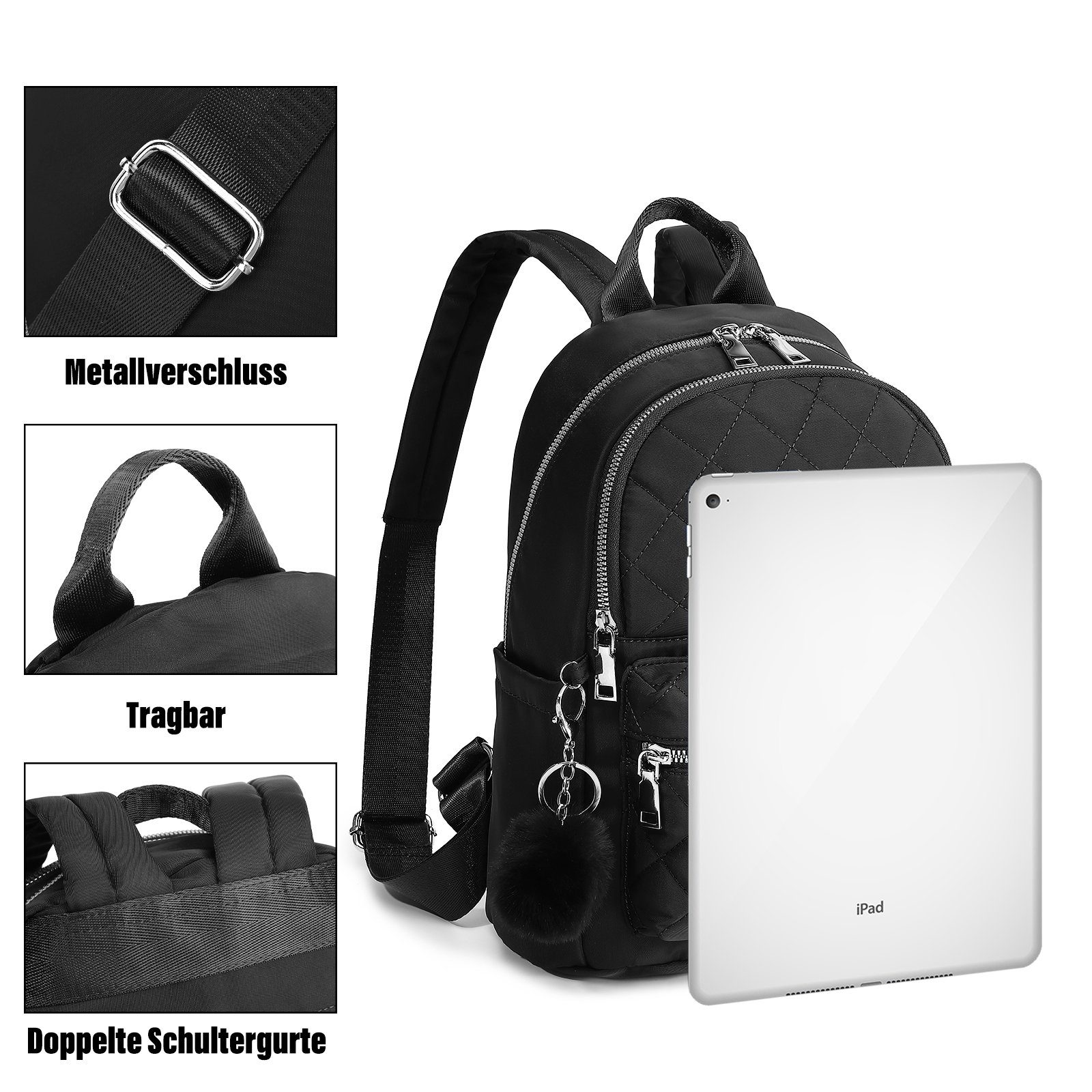 TAN.TOMI Cityrucksack Cityrucksack Damen Klein, Wasserdicht Rucksäcke, Für Schule Travel Wandern Arbeit