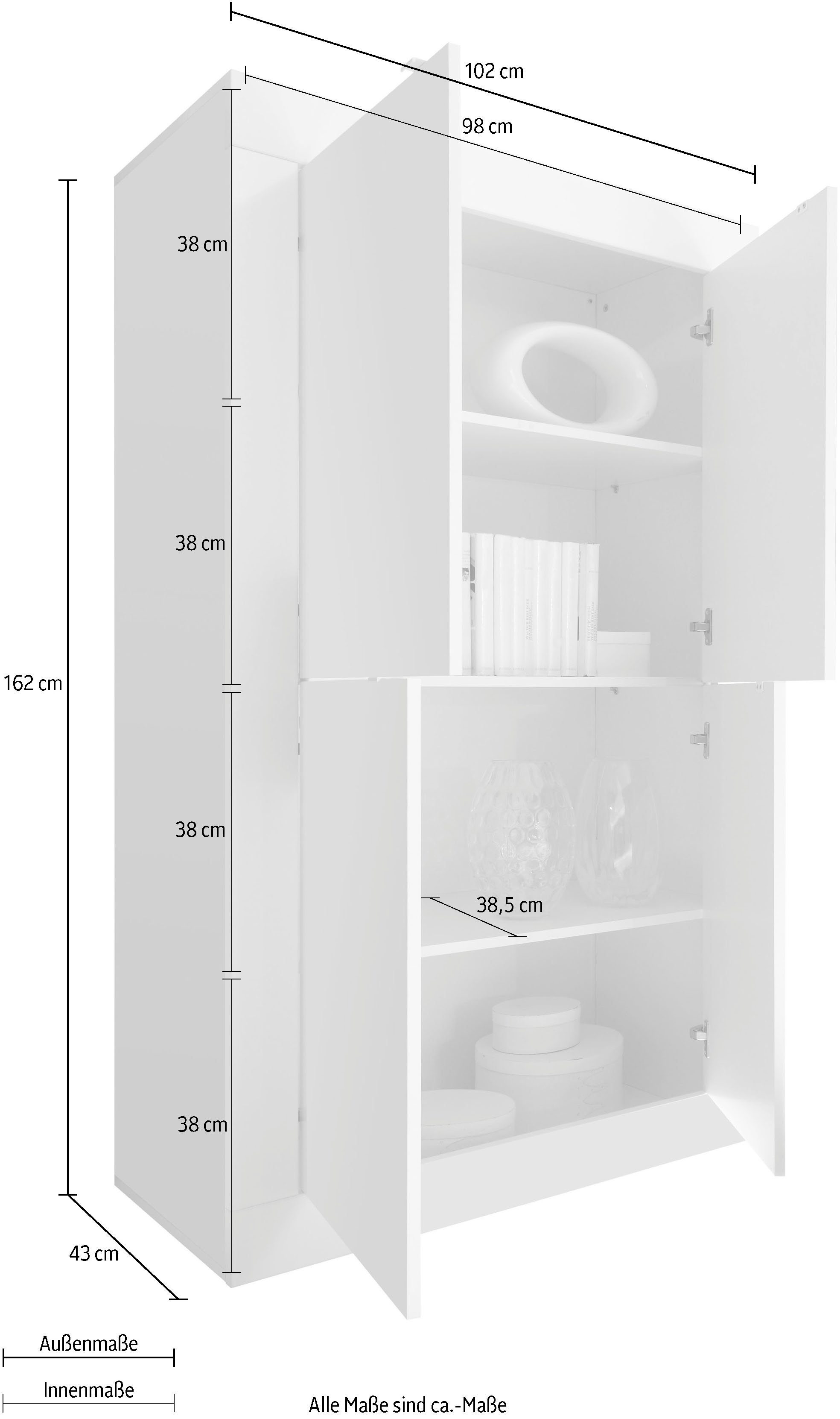 LC Highboard Basic, Höhe 162 cm