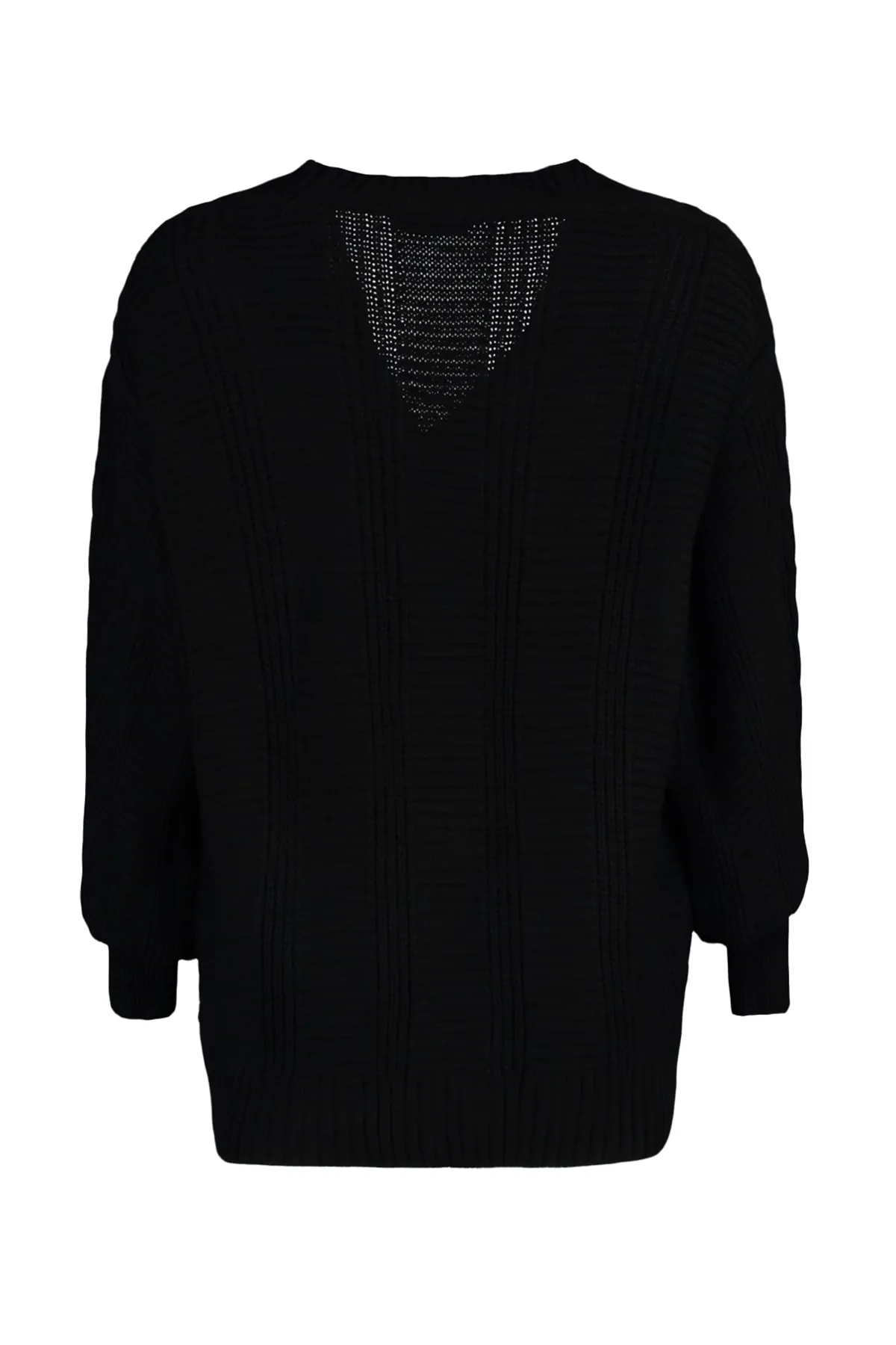 Trendyol Collection  Schwarzer Strick-Cardigan mit weiter Passform TWOAW22HI0176
