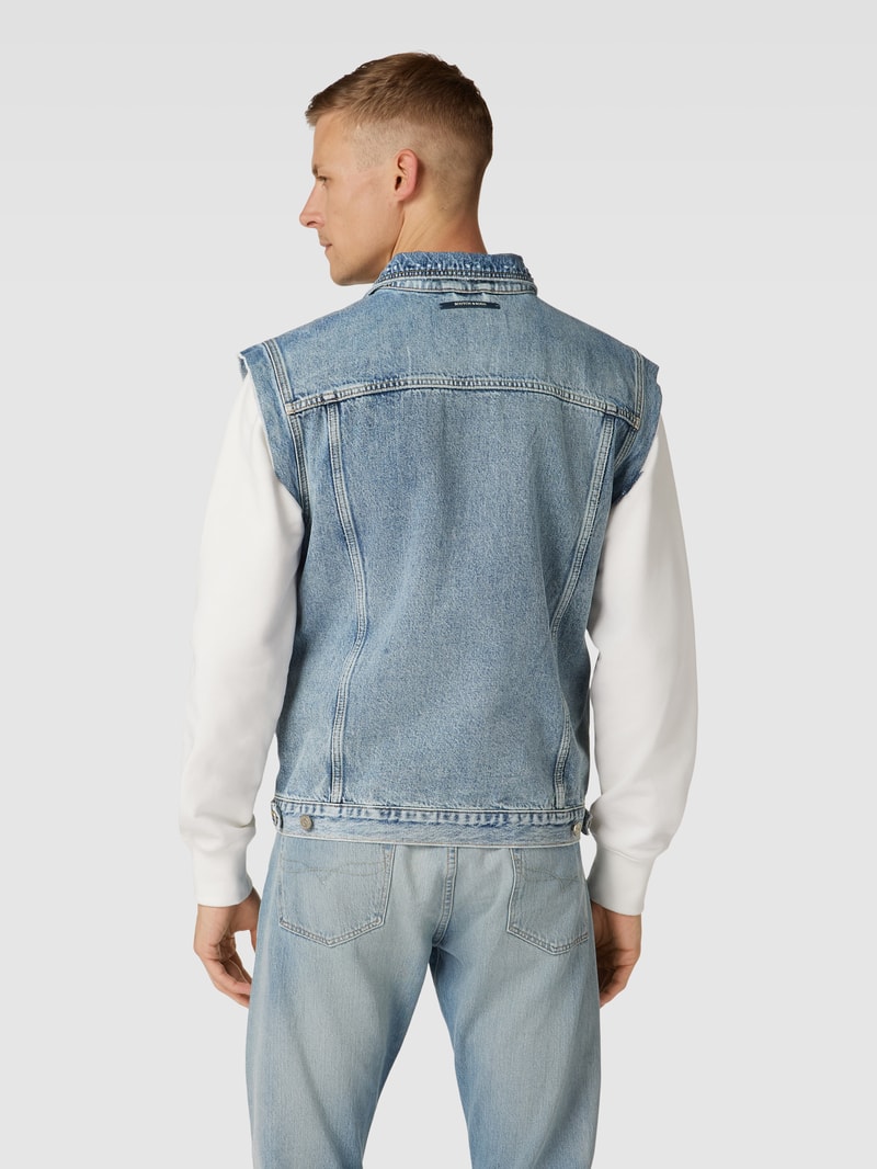 Jeansweste mit Umlegekragen Modell 'Cut off' in jeans