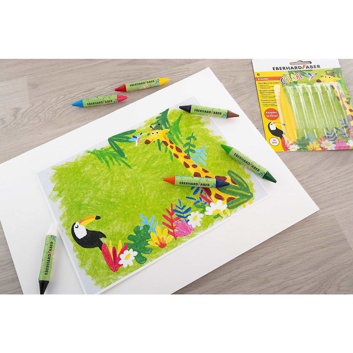 Doppel-Wachsmalstifte COLORI DUO, 6 Stifte - 12 Farben