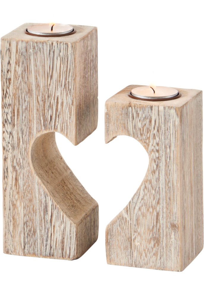 Teelichthalter mit Herz (2-tlg.Set)
