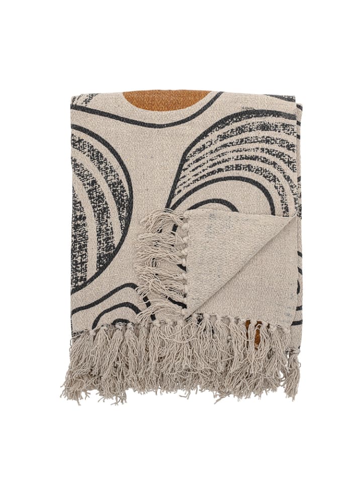 Bloomingville Decke GIANO Natur Muster Schwarz Gelb günstig kaufen onesize