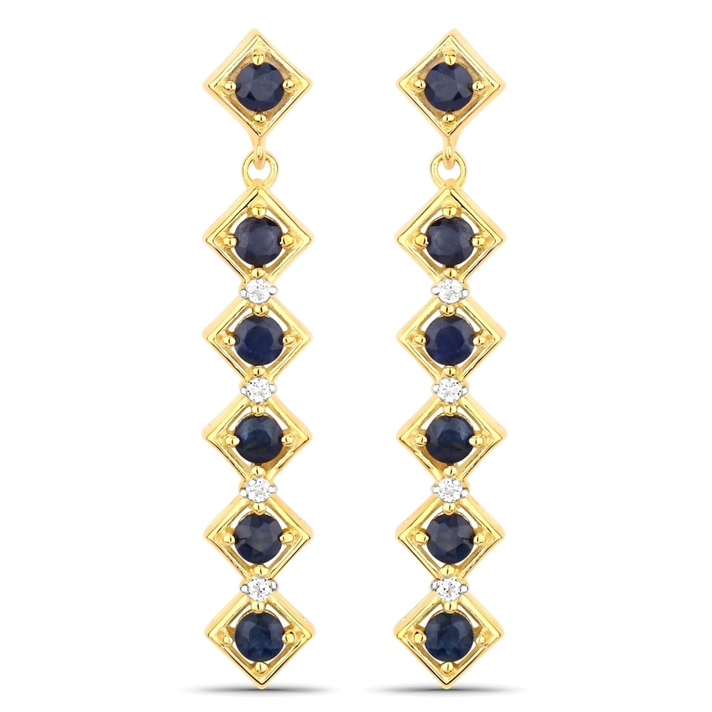 Rafaela Donata Boucles doreilles Argent sterling Saphir en Or jaune Bijoux