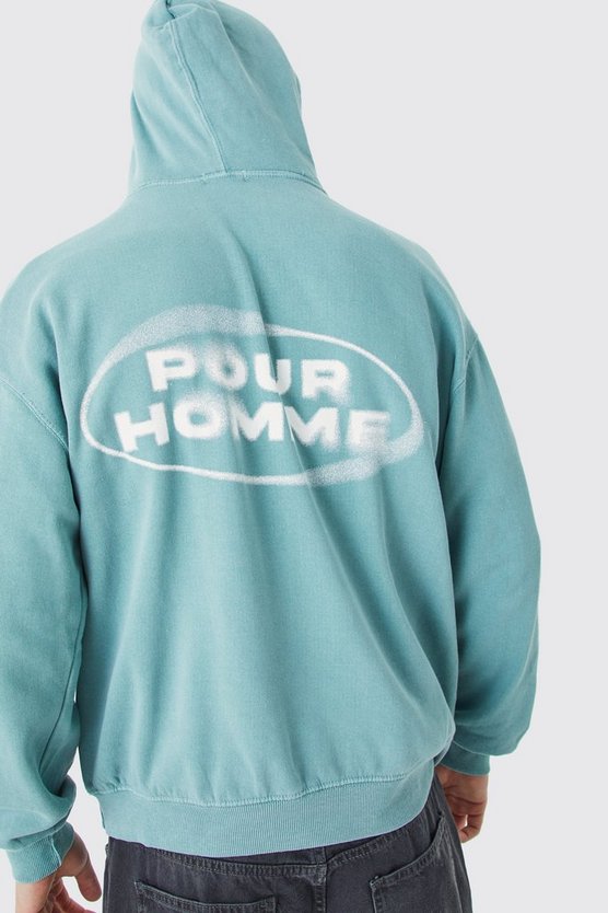 Oversize Hoodie mit Pour Homme Print