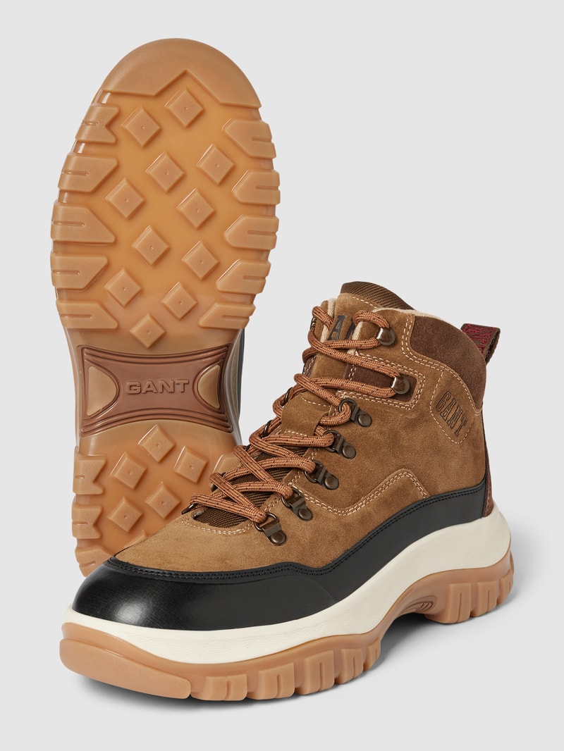Boots mit Label-Details Modell 'Hillark' in mittelbraun