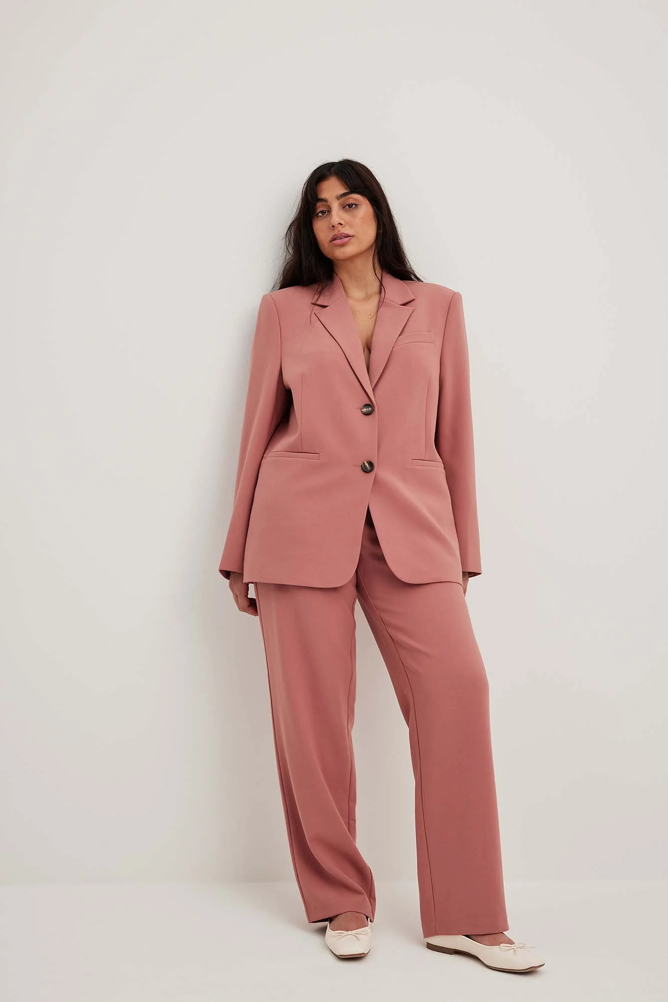 Oversized Mélange-Blazer mit gekerbtem Revers