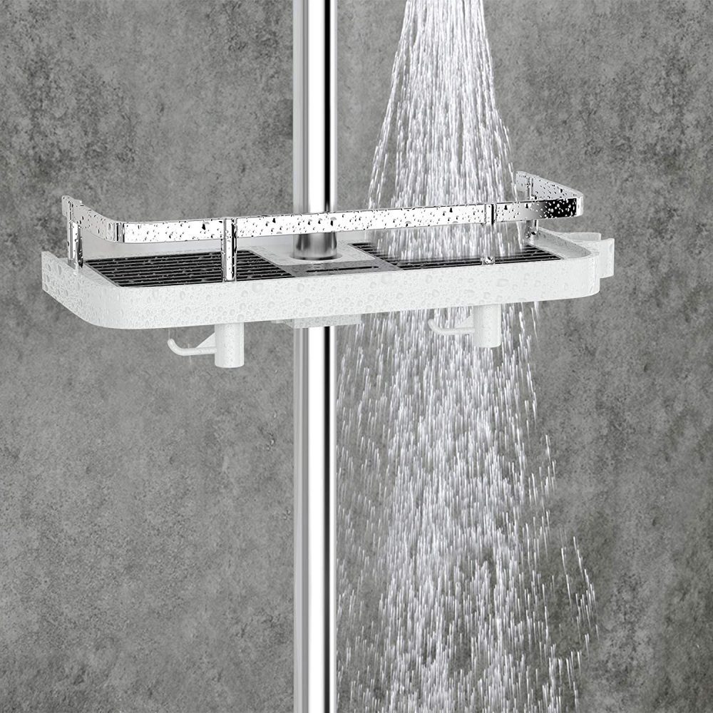 FeelGlad Eckregal Duschablage, Ablage mit Haken