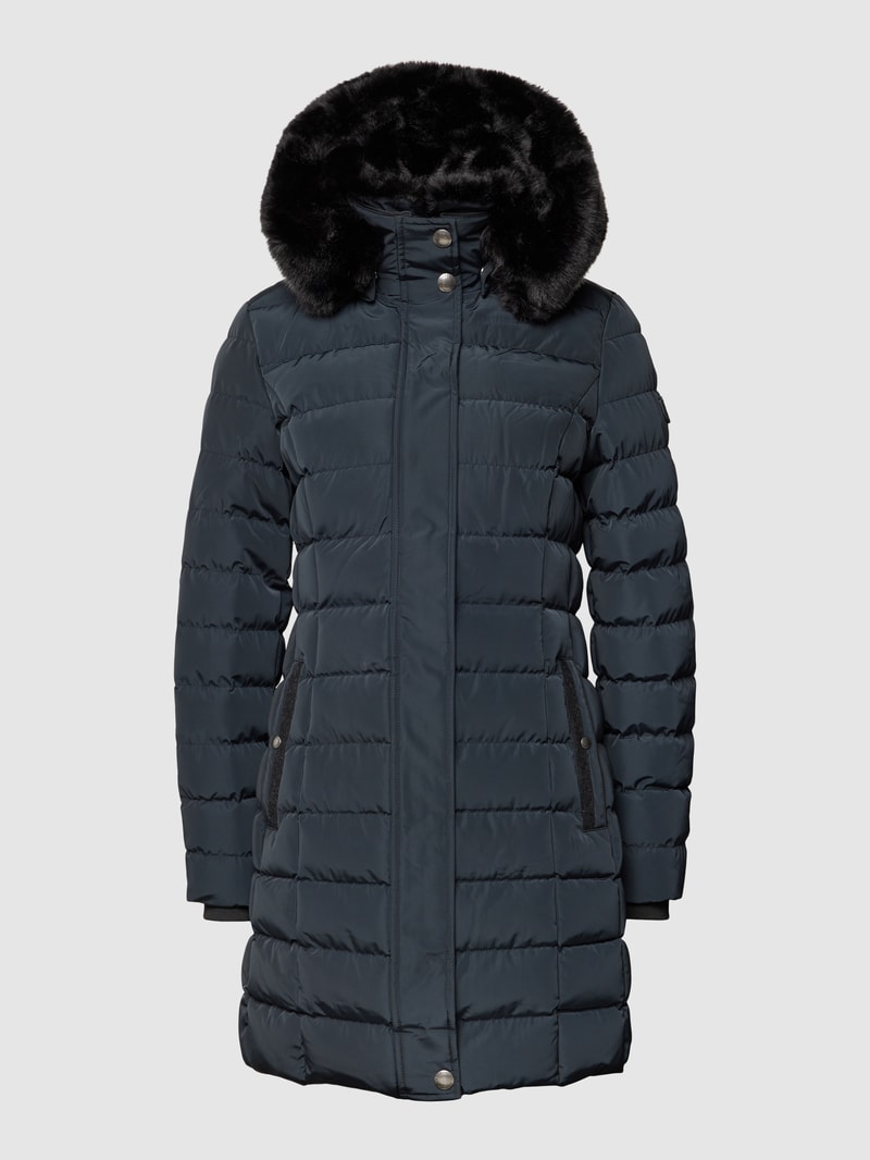 Funktionsjacke mit abnehmbarer Kapuze Modell 'Santorin Long' in marineblau