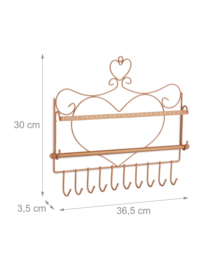 relaxdays Wand Schmuckhalter in Bronze - (B)36,5x (H)30 x (T)3,5 cm günstig kaufen onesize