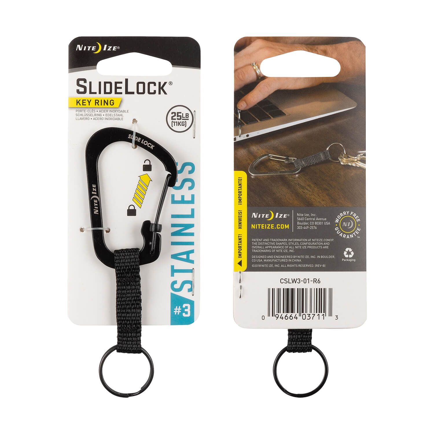 Slide Lock Key Ring Karabiner