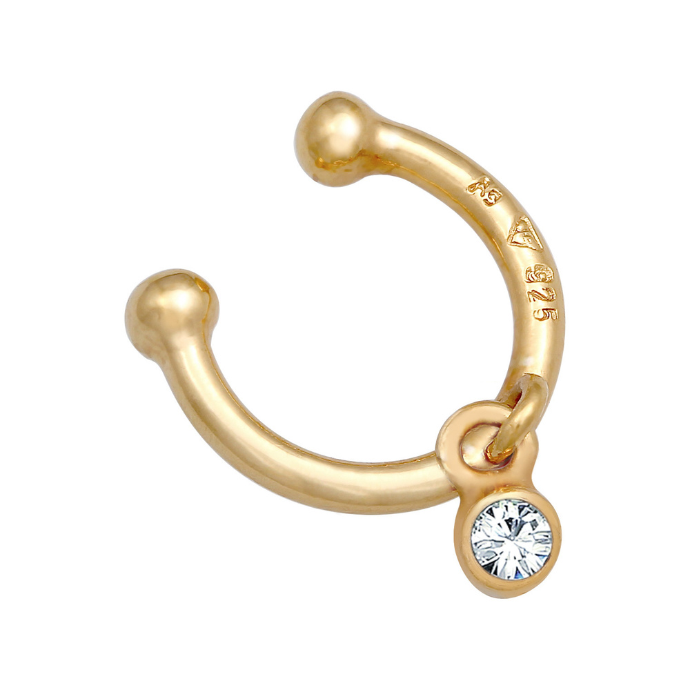 Elli Elli Boucles d'Oreilles Earcuff pour Femmes Boule Élégante avec Cristal en argent Boucles d'oreilles