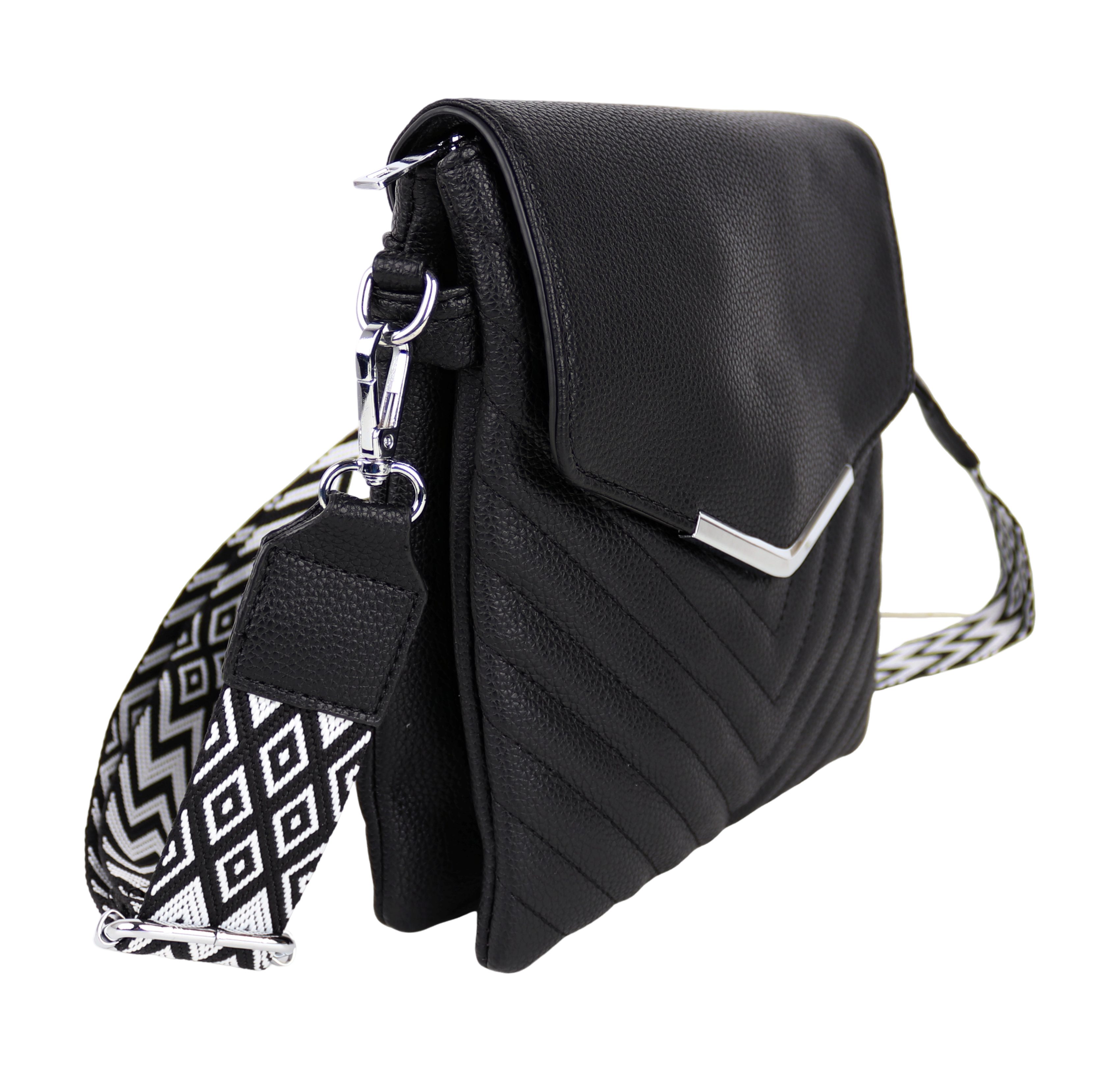 MIRROSI Umhängetasche Damen Crossbody Bag, Klein 20x22x3cm (gemusterten& verstellbaren Schulterriemen, 1 Tasche & 2 Gurte), Kleine Tasche, Schultertasche für jeden Anlass