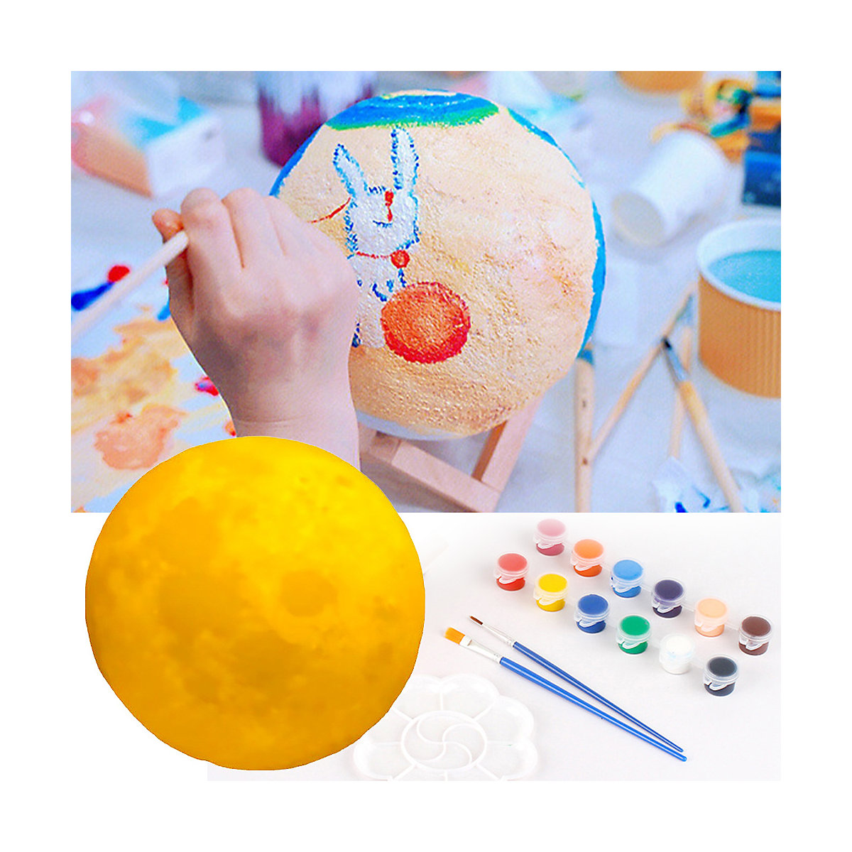 Mond Lampe Malset Nachtlicht DIY für Kinder
